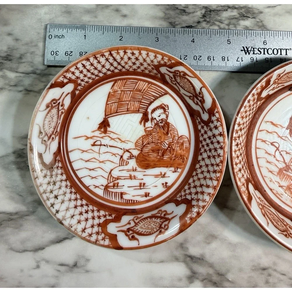 2 ~ ANTIQUE ~ GILT PLATE/SHALLOW BOWL ~ RYUMINE 4.5